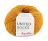 Katia United Socks, une laine à bas de calibre Fingering en petite quantité pour réaliser vos chaussettes colorés!  Coloris Ocre, un jaune doré gold.