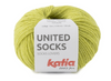 Katia United Socks, une laine à bas de calibre Fingering en petite quantité pour réaliser vos chaussettes colorés!  Coloris Pistache, un vert dynamique, vif, presque vert lime.