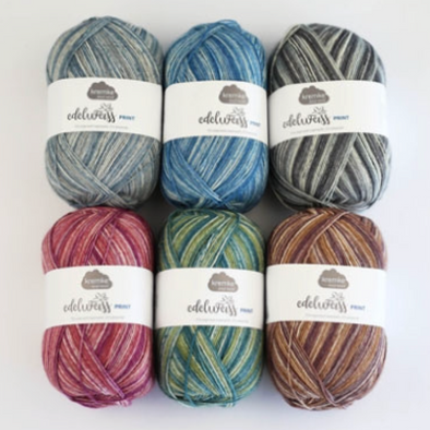 Edelweiss Print Socks Landscape