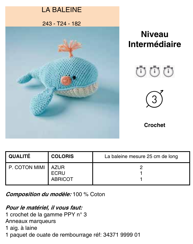 Kit Crochet Amigurumis La Baleine Kit Crochet Amigurumis La Baleine