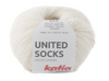 Katia United Socks, une laine à bas de calibre Fingering en petite quantité pour réaliser vos chaussettes colorés!  Coloris Écru ou ivoire ou off white.