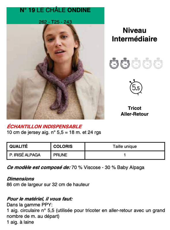 Patron du Châle Ondine - Phildar