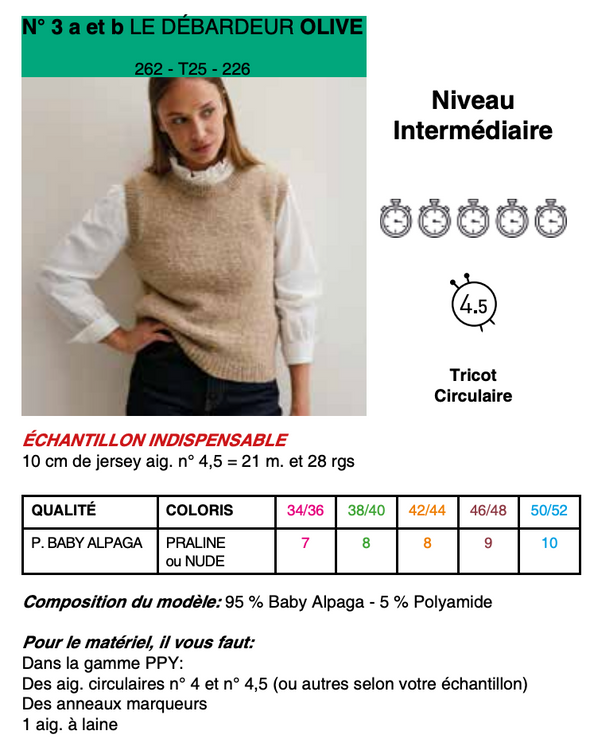 Patron du Débardeur Olive - Phildar