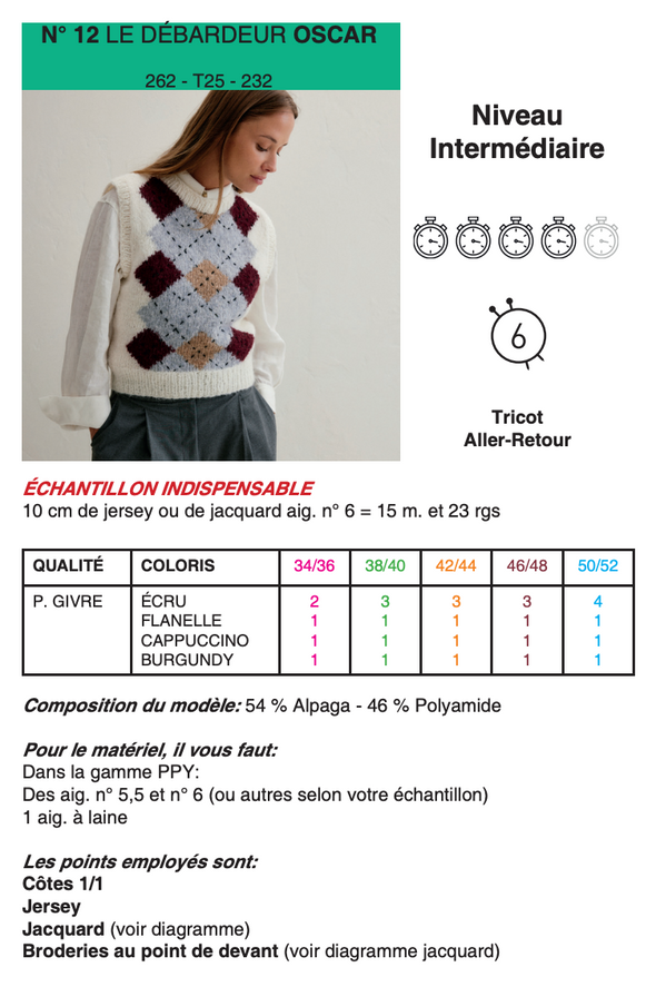 Patron du Débardeur Oscar - Phildar