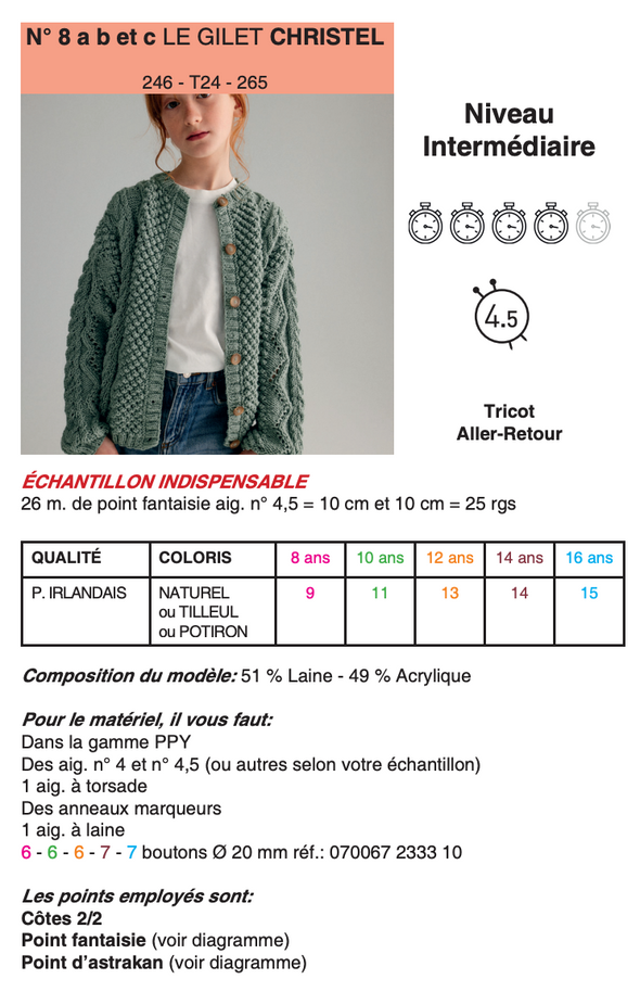 Patron du Gilet Christel - Phildar