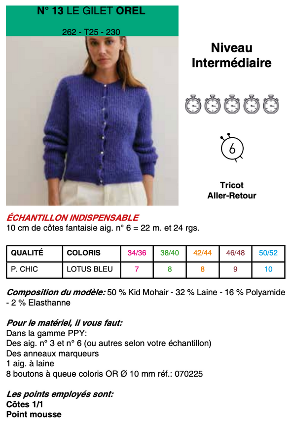 Patron du gilet Orel - Phildar
