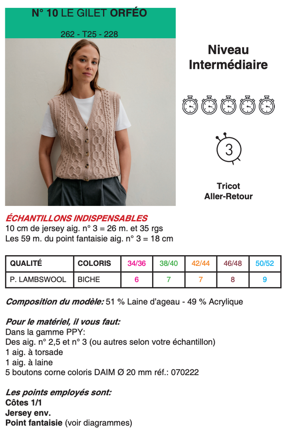 Patron du gilet Orféo - Phildar