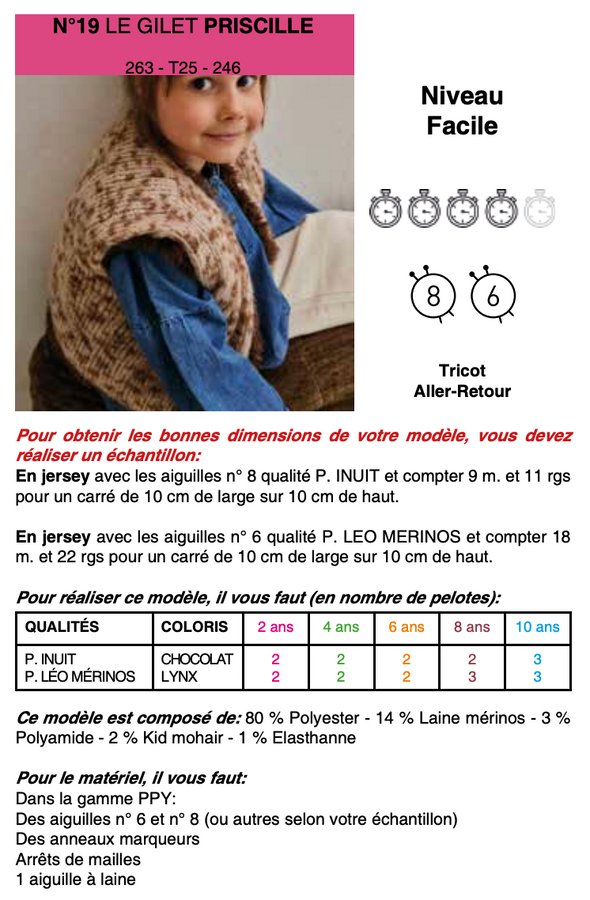 Patron du Gilet Priscille - Phildar