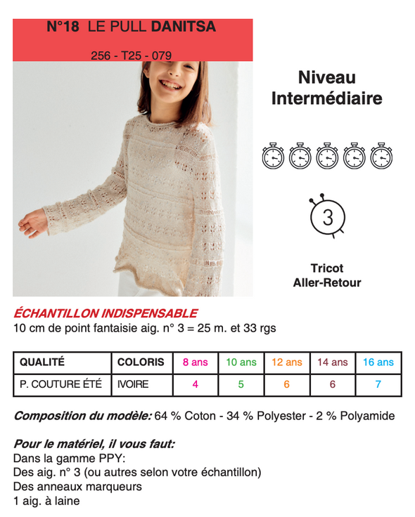 Patron du pull Danitsa - Phildar