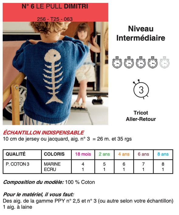 Patron du Pull Dimitri - Phildar