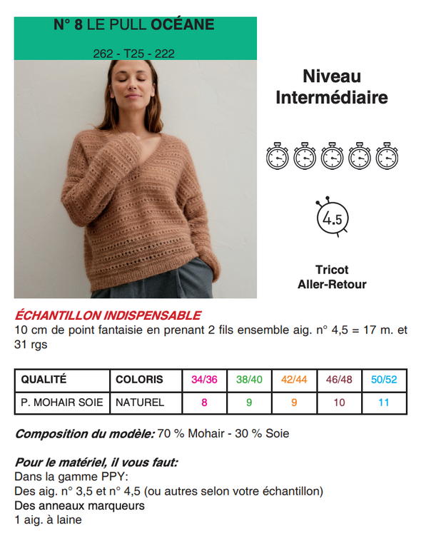Patron du pull Océane - Phildar