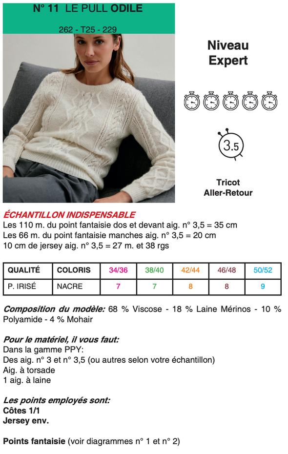Patron du pull Odile - Phildar