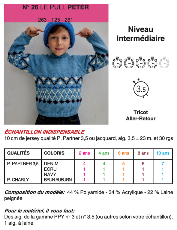 Patron du Pull Peter - Phildar