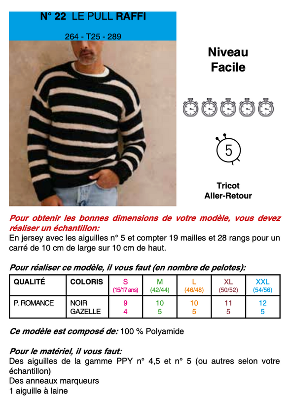 Patron du Pull Raffi - Phildar