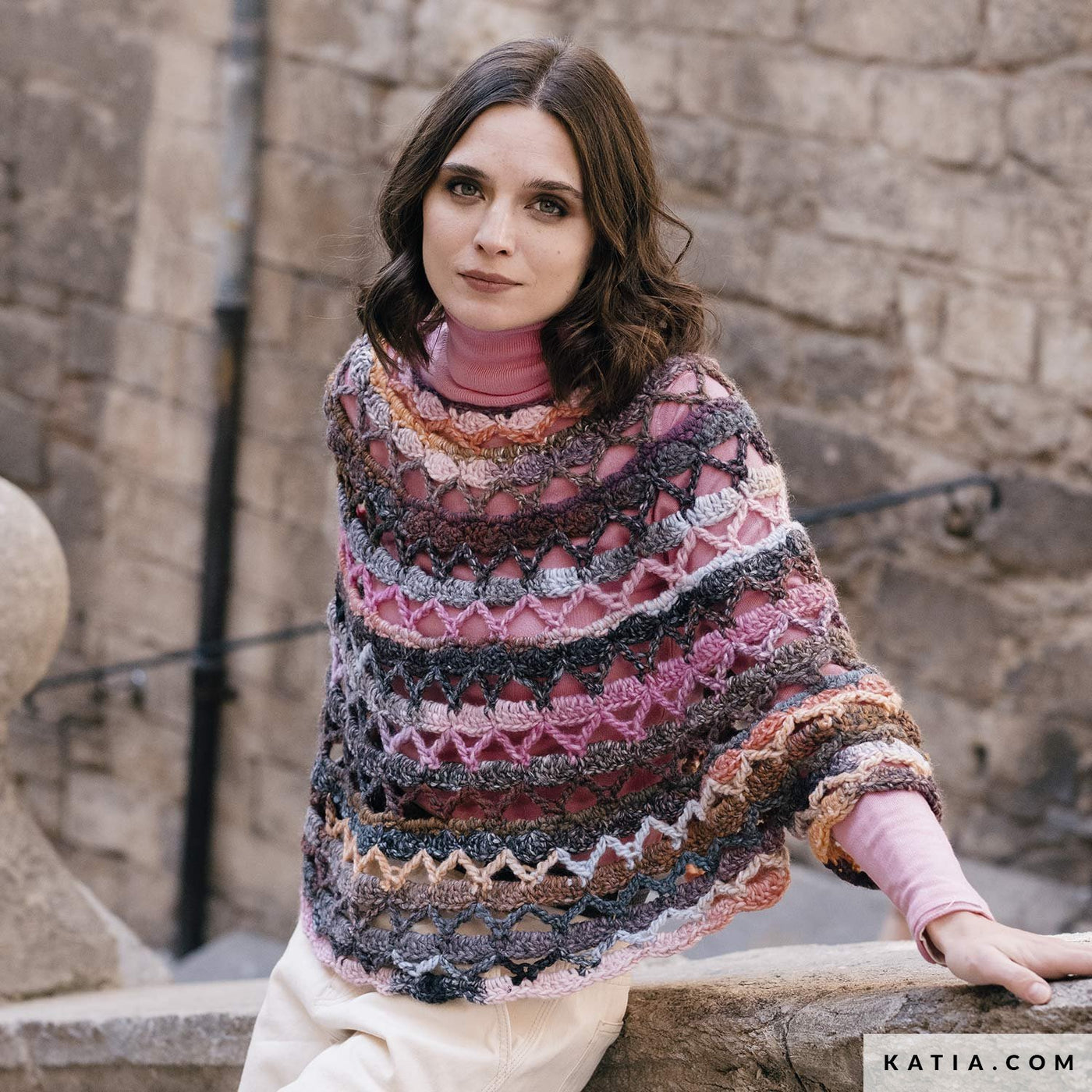 Tricot Crochet Poncho Poncho Femme Tricot Katia Poncho Femme Au